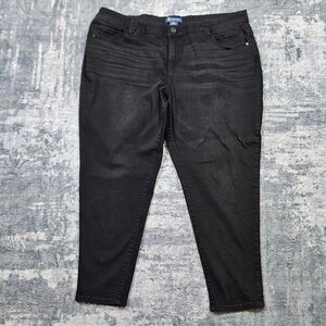 Democracy Ab Technology Slimming Skinny Jeans Womens 24W Black Stretch Denim